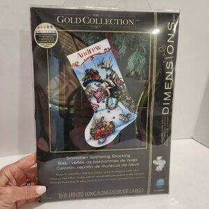 Dimensions Gold Collection NEW Snowmen Gathering Stocking Cross Stitch Kit